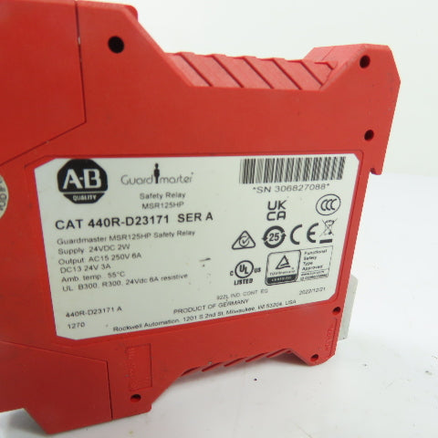 Allen-Bradley 440R-D23171 Guarmaster MSR125HP Safety Relay 24VDC Ser A