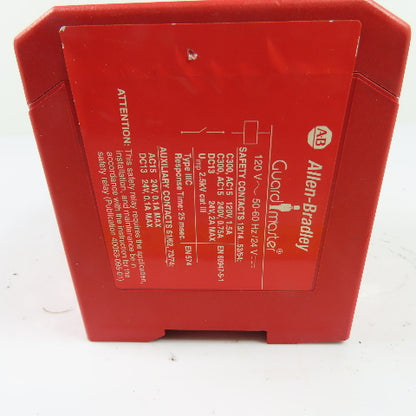 Allen-Bradley 440R-ZBR520AZ1 Guardmaster Safety Relay 120VAC/24VDC Ser A