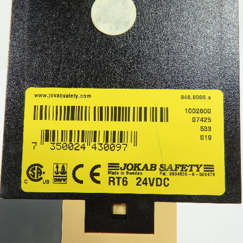 Jokab Safety 846.0006 RT6 Safety Relay Module 24VDC 3NO/1NC