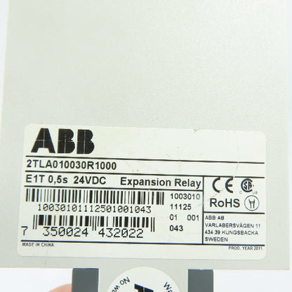 ABB 2TLA010030R1000 Safety Expansion Relay 24VDC 0.5s Time Delay