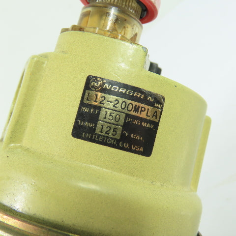 Norgren L12-200MPLA Pneumatic Line Lubricator 1/4" NPT 150PSIG Max
