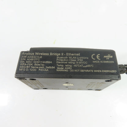 Anybus AWB3010-B Wireless Bridge II WLAN/Bluetooth Ethernet Module 9-30VDC