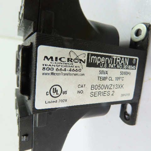 Micron B050WZ13XK 50VA Control Transformer 550/600V Pri 110/120V Sec