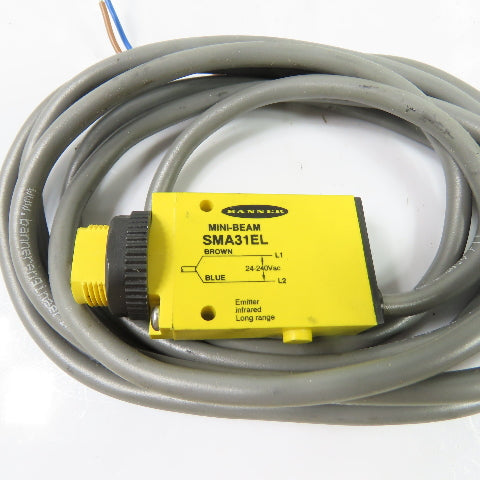 Banner 26059 SMA31EL Mini-Beam Photoelectric Emitter Sensor 24-240VAC NEW