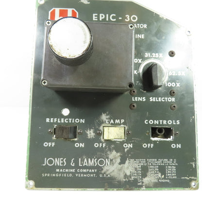 Jones & Lamson EPIC-30 Optical Comparator Operator Control Panel