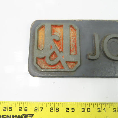 Jones & Lamson N/A Cast Nameplate Emblem Badge Sign 20" x 4-1/8"