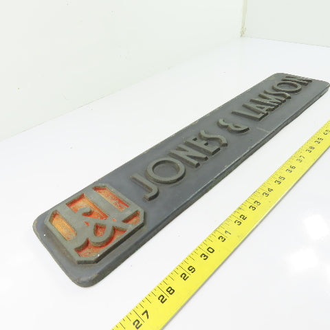 Jones & Lamson N/A Cast Nameplate Emblem Badge Sign 20" x 4-1/8"