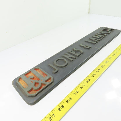 Jones & Lamson N/A Cast Nameplate Emblem Badge Sign 20" x 4-1/8"