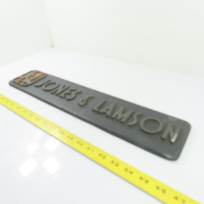 Jones & Lamson N/A Cast Nameplate Emblem Badge Sign 20" x 4-1/8"