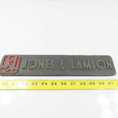 Jones & Lamson N/A Cast Nameplate Emblem Badge Sign 20" x 4-1/8"