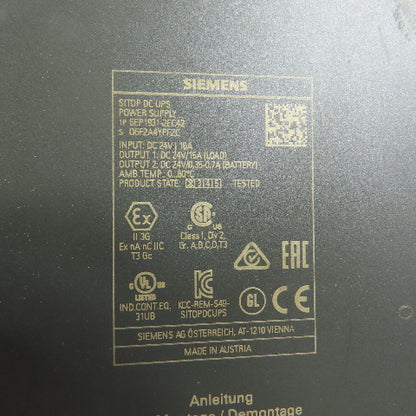 Siemens 6EP1931-2EC42 Sitop DC UPS Power Supply 24VDC Input Output