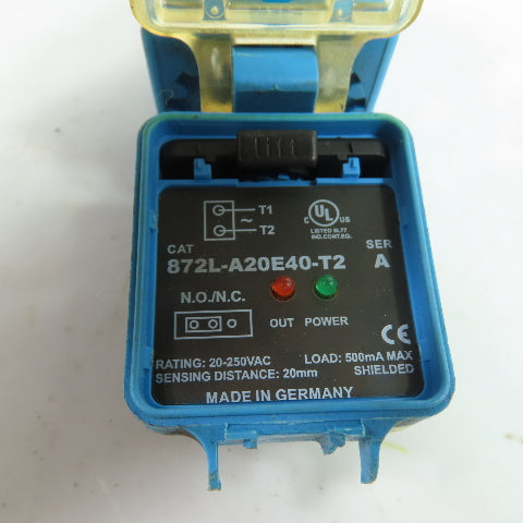 Allen-Bradley 872L-A20E40-T2 Inductive Proximity Sensor 20-250VAC 20mm (Broken)