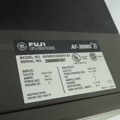 GE Fuji Electric 6KMS223005N1A1 5HP AF-300 Micro-Saver II AC Drive 200-230V 3Ph