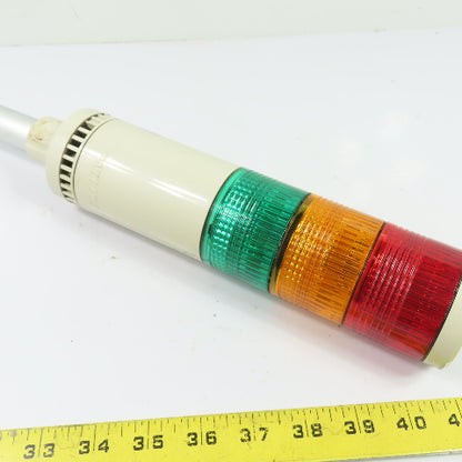 Patlite LME-302-RYG+FB120 3-Tier LED Signal Tower Light 24VAC/DC Red Amber Green