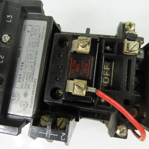Allen-Bradley 509-COB 45A 3-Pole NEMA Size 2 Motor Starter 115-120V Coil