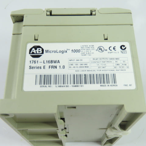Allen-Bradley 1761-L16BWA Ser E FRN 1.0 MicroLogix 1000 Controller 24V DC