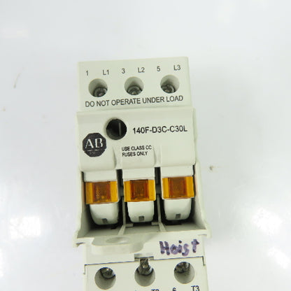 Allen-Bradley 140F-D3C-C30L 30A 3-Pole Ser A Fuse Holder 600VAC