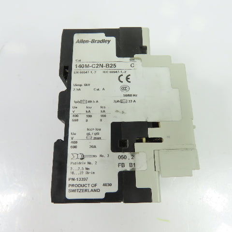 Allen-Bradley 140M-C2N-B25 2.5A 3-Pole Motor Protector Circuit Breaker 600VAC