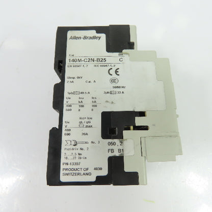 Allen-Bradley 140M-C2N-B25 2.5A 3-Pole Motor Protector Circuit Breaker 600VAC