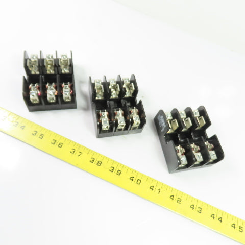 Ferraz Shawmut 30353 30A 3-Pole Class CC Fuse Block 600V Lot of 3