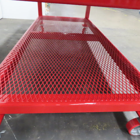 NEW 96"x 48"x 34"H - 1/2" Top Steel Top Rolling Work Bench Welding Table W/Shelf
