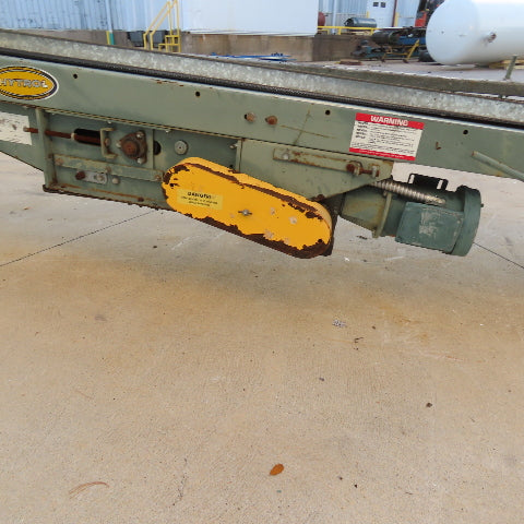 Hytrol 20" Wide x 20' Long Slide Bed Nose Off Incline Conveyor 200V 3Ph 36FPM