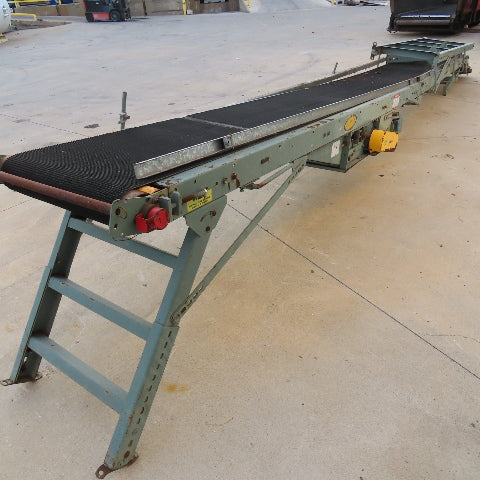 Hytrol 20" Wide x 20' Long Slide Bed Nose Off Incline Conveyor 200V 3Ph 36FPM