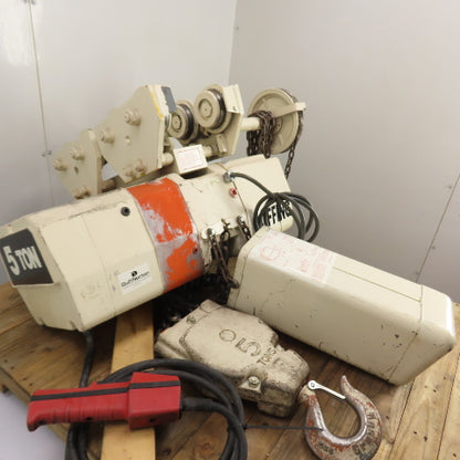 Coffing EC-10008.4 5 Ton 10,000LB Electric Chain Hoist 10'Lift 460V 3Ph 2.7/8FPM