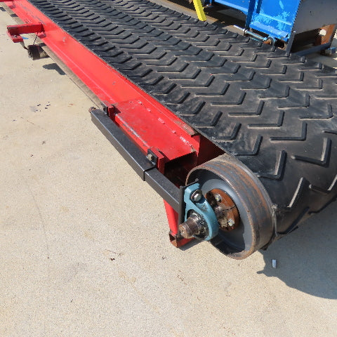 23" x 34' Incline Cleated Belt Discharge Conveyor 230/460V 3Ph 153FPM