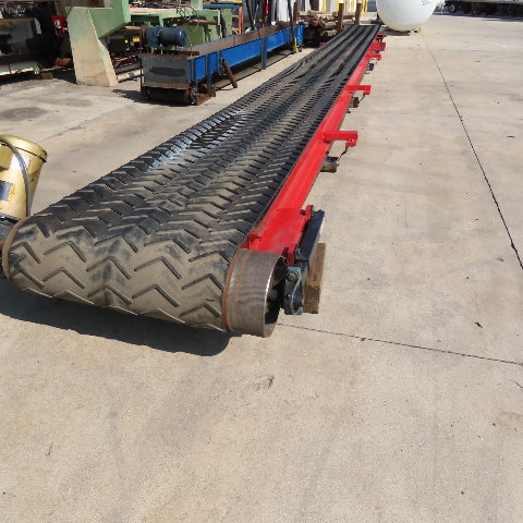 23" x 34' Incline Cleated Belt Discharge Conveyor 230/460V 3Ph 153FPM