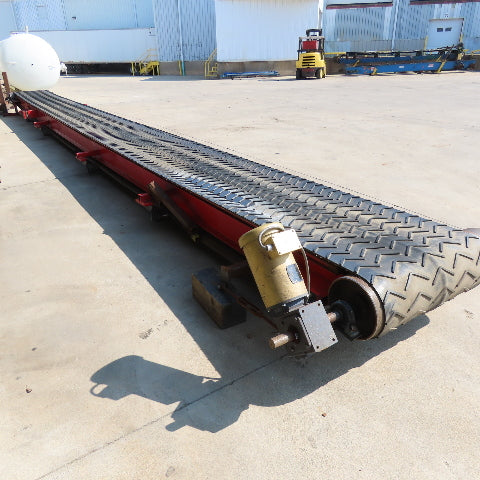 23" x 34' Incline Cleated Belt Discharge Conveyor 230/460V 3Ph 153FPM