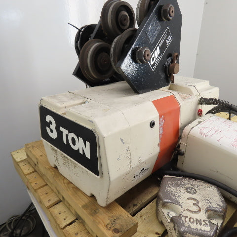 Coffing EC-6010-4 3 Ton 6000LB Electric Chain Hoist 460V 3Ph 10' Lift 3.3/10FPM