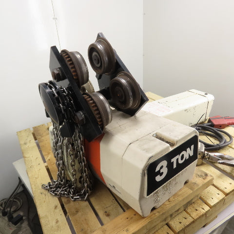 Coffing EC-6010-4 3 Ton 6000LB Electric Chain Hoist 460V 3Ph 10' Lift 3.3/10FPM