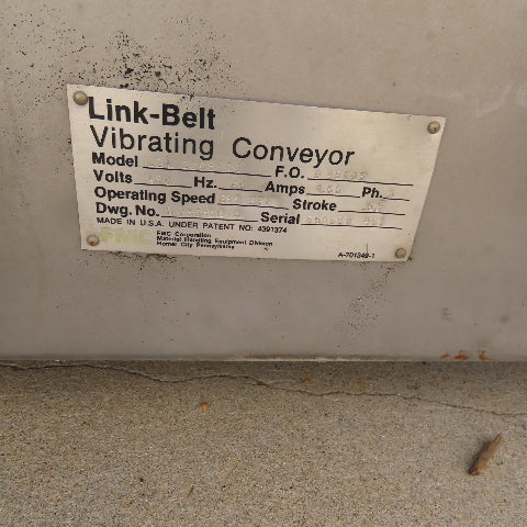 Link Belt LBL 3005x10' Sanitary Vibrating Conveyor 30" x 10' 460V 3Ph Tested