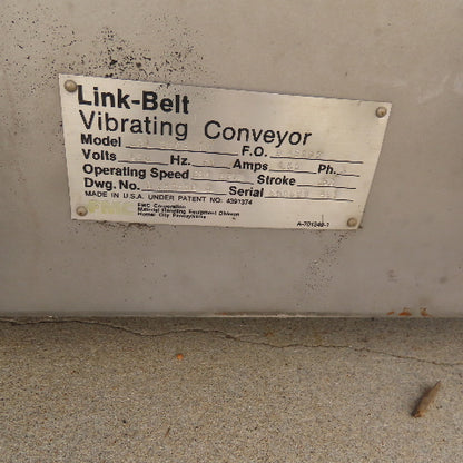 Link Belt LBL 3005x10' Sanitary Vibrating Conveyor 30" x 10' 460V 3Ph Tested
