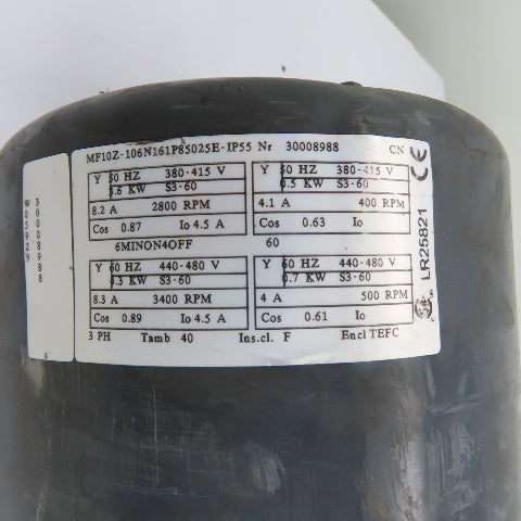 Konecranes MF10Z-IP55 3.3/0.7kW Electric Hoist Gear Motor 440-480V 3Ph