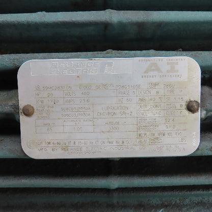 Reliance P28G3105E 20HP AC Electric Motor 460V 3Ph 1770RPM 286U Frame