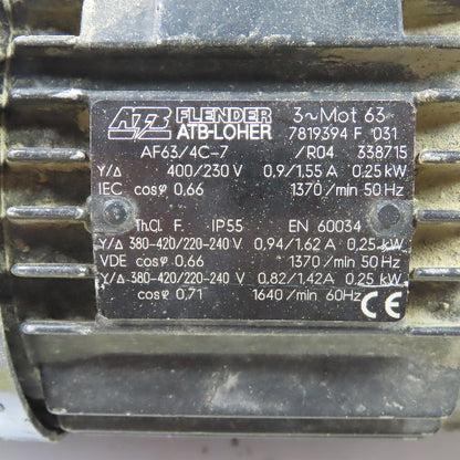 ATB AF63/4C-7 1/3HP AC Electric Buffer Motor 230/400V 3Ph 1370RPM