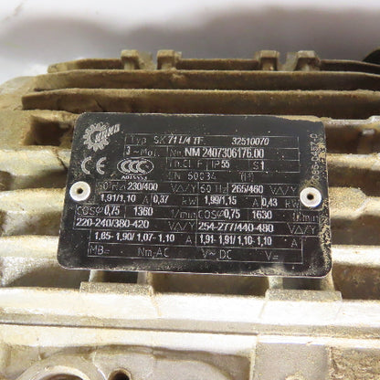 Nord SK1SIS40VH-IEC71-71L/4 1/2HP AC Gear Motor 3Ph 230/460V 184RPM 7.5:1 Ratio