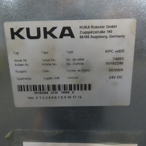 Kuka KR C 2 6 Axis Robot Controller No Program Parts/Repair