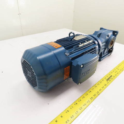 SEW-EURODRIVE KV47B DRN100L4/BE5HR 5HP 4.64:1 Ratio Gear Motor 230/460V 379RPM