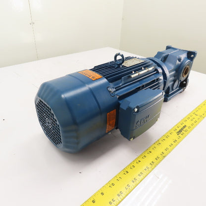 SEW-EURODRIVE KV47B DRN100L4/BE5HR 5HP 4.64:1 Ratio Gear Motor 230/460V 379RPM