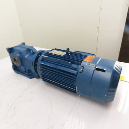 SEW-EURODRIVE KV47B DRN100L4/BE5HR 5HP 4.64:1 Ratio Gear Motor 230/460V 379RPM