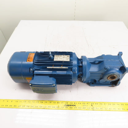 SEW-EURODRIVE KV47B DRN100L4/BE5HR 5HP 4.64:1 Ratio Gear Motor 230/460V 379RPM