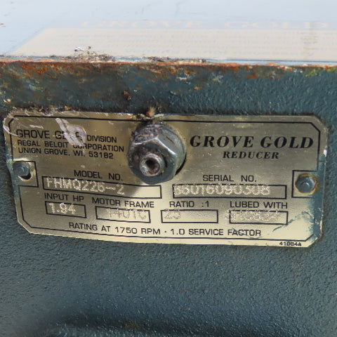 Grove Gear FHMQ226-2 25:1 Ratio Gear Motor 1.5HP 3Ph 230/460V 70RPM