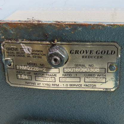 Grove Gear FHMQ226-2 25:1 Ratio Gear Motor 1.5HP 3Ph 230/460V 70RPM