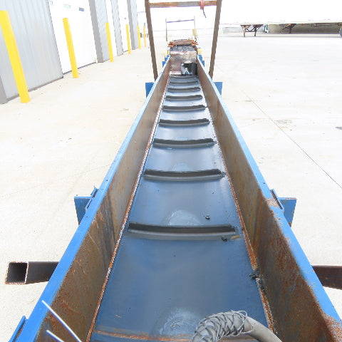 17" Wide x 18' Slide Bed Cleated Discharge Trough Conveyor 68FPM 208-460V 1Hp