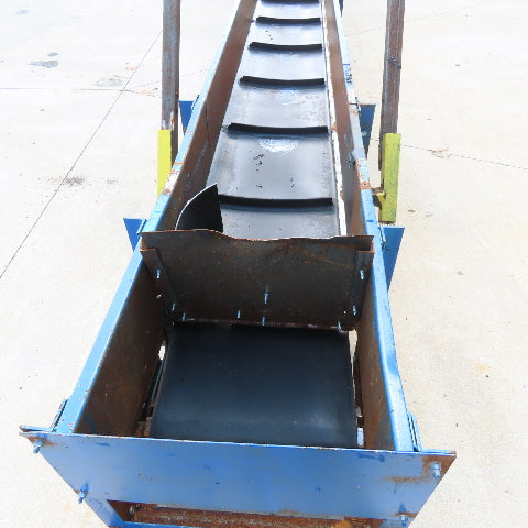 17" Wide x 18' Slide Bed Cleated Discharge Trough Conveyor 68FPM 208-460V 1Hp