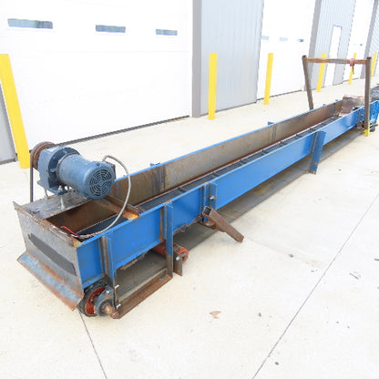 17" Wide x 18' Slide Bed Cleated Discharge Trough Conveyor 68FPM 208-460V 1Hp