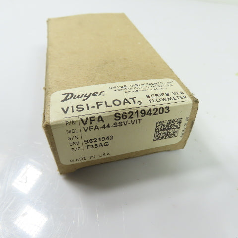 Dwyer VFA-44-SSV-VIT Visi-Float Flowmeter 10-40 GPH Water